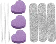 ADOCARN -one Manicure Set Acrylic Toe Fingernail Kit Heart-shaped Sponge Buffer Nail File for Women Men