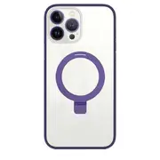 MagSafe Phone Case For iPhone 13 Pro Max Kickstand Ring Shockproof Magnetic Case - Purple