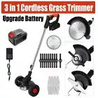 3in1 Cordless Grass Trimmer Grass Lawn Brush Cutter Whipper Snipper w/ Battery