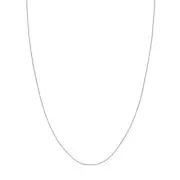1.25mm Hollow Square Wheat Franco Spiga Chain Necklace Real 14K White Gold