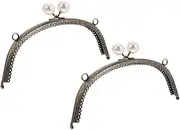 COSMEVIVI Floral Pattern Purse Frame Clasp Iron Material Replacement Clasp for Handbags