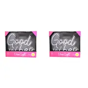 2x Gibson Gifts Good Vibes LED Neon Sign Light Stand Home Tabletop 27cm Decor