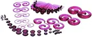 [F Fityle] 54pcs Acrylic Ear Stretching Kit Ear Tapers And Plugs Jewelry