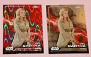 VEL SARTHA (2) 2024 TOPPS CHROME STAR WARS RED RAYWAVE & BASE #15 ANDOR