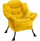 Congermom Fabric Lazy Chair Large Accent ChairVelvet Frabic Modern Lounge Rea...