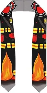 [SKKNT] Firefighter Fireman Print Graduation Shawl Stole For Academic Commencements Honor Sash Congratulations Gift