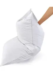 Three Geese Set of 1 White Goose Feather Bed Pillows Queen Size- Soft 600 Thread