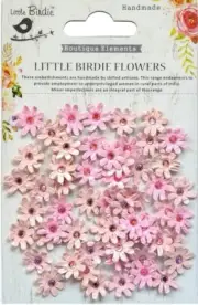 Micro Jeweled Florettes, Pearl Pink, 60/Pkg - Little Birdie #CR69371