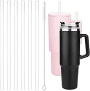 AIEX 6pcs Replacement Straws for Stanley Adventure Quencher 40oz Travel Tumblers, Reusable Plastic Straw with Cleaning Brush Cup 40 oz Water Jug (30cm / 11.8inch Long)