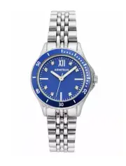 New ARMITRON Womens Blue Round Dress Watch, Silver Tone (75/5730BLSVWM)