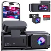 Dash Cam Front and Rear: 2.5K+1080P Dual Dash Camera for Cars, Car Camer with...