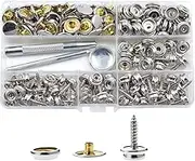 BetterJonny 180 Pieces Screws Push Button, 60 Sets Stainless Steel snap Fasteners Press Stud kit with 3 Pieces Adjustment Tool in Storage Box for Boat Cover Furniture