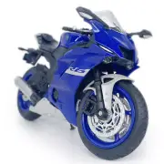 1/12 Scale Yamaha YZF-R6 Motorcycle Model Diecast Toy Vehicle for Boys Kids Blue