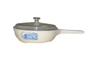 CORNING WARE BROWNING SKILLET RARE COLONIAL BLUE HOUSE w/ Lid AMANA