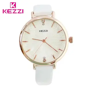 【KEZZI】珂紫 K-1672 優雅綻放花紋玫金水鑽手錶