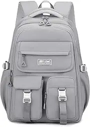 Women Backpack Multi Pocket Teen Girls Casual Backpack High Middle School Laptop Bag Kawaii Aesthetic Students Daypack