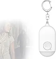 Safe Sound Personal Alarm for Women 130dB Security Alarm Keychain Emergency Alarm with LED Flashlight Rechargeable Battery with USB Personal Protection Devices SOS Button Elderly (White)