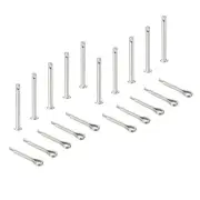 10Pcs M4x40mm Clevis Pins, Single Hole Flat Head Hitch with Cotter Pins, Silver