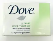 1 Bar Dove Go Fresh Cool Moisture Beauty Bar Cucumber Green Tea Soap 4.25oz