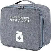 Yuxinkang Portable First Aid Bag, Empty Bag for Medical Supply, Travel Cosmetic Organiser, Compact Bag, Comprehensive First Aid Kit for Car, Home, Camping, Hiking, gray, L