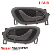 Pair Inner Handle Door Grey For Nissan X-TRAIL 14-17 Navara D23 2015 - 2021