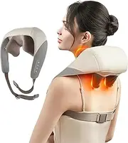 Mini Shiatsu Neck Massager, Shoulder & Neck Massager with Heat for Pain Relief, Deep Tissue, Kneading Massage, Perfect Gifts for Men, Women, Dad, Mom