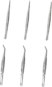 6pcs Stainless Steel Tweezers Set for Gardening Mini Planting Tools for Succulent and Plant Care