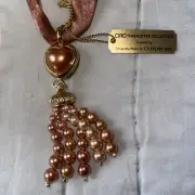 TERRACOTTA PEARLS BY GUERLAIN PARIS NECKLACE BAROQUE BEADS