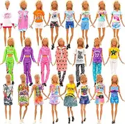 Barwa 10 Set Doll Clothes for 11.5 Inch Girl Doll Include 4 Fashion Dresses 1 Sport Wear 4 Tops and 4 Short Outfits 1 Casual Wear for 11.5 Inch Doll Clothes Set