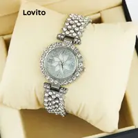 在飛比找蝦皮商城優惠-Lovito 女士優雅純水鑽石英手錶 L72AD069