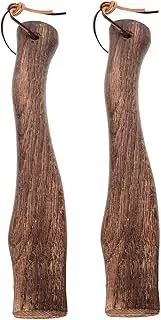 ibasenice 2pcs Ergonomic Wooden Axe Handle Replacement Comfortable Curved Design for Axes Natural Wood Installation Slip for Camp and Outdoor Use