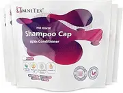 3 pk - Premium Rinse Free Shampoo Cap - Microwaveable with Conditioner & Vitamins, Nourish & Protect, No Water, No Parabens, Latex Free, Alcohol Free with 1 Pack of Limdo Gloves