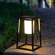 TRIROCKS Solar Outdoor Lantern Portable Brightness LED Nightstand Lantern Portable Solar Lamp IP44 Waterproof Touch Control Outdoor Lamps Cordless Lights for Patio Walking Reading Camping Garden