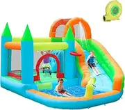 Inflatable Water Slides Park Inflatable Bounce House Bouncy Caslte House with Splash Pool Climb Wall with Blower