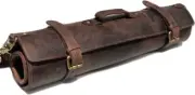 Handmade Genuine Leather Knife Roll Set Chefs Knife Holder Cutlery Sheath 11