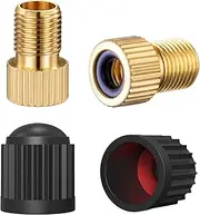 Brass Presta Valve Adapter, Convert Presta to Schrader Adaptor for Bike, Inflate Tire Using Standard Pump or Air Compressor, Tire Valve Caps(2PCS)