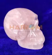 3" Precious Natural Rose Quartz Miniture Skull Figure Statue Good Luck Gift G042