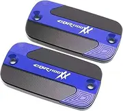 JININGLEZX Compatible with CBR 1100 XX CBR1100XX Super Black Bird 1998-2006 Motorcycle Accessories Front Brake Fluid Reservoir Cap Cylinder Cover(1 Pair Blue)