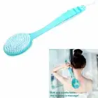 Shower Back Scrubber Silicone Brush Scrub Bath Body Long Handle Natural Cleaning