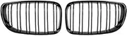 Intake Mesh Grills Grid for B&MW E81 E87 E82 E88 120I 128I 130I 135I Selected 2007-2011 Glossy Black Dual Slats Front Kidney Grille Grill Replacement