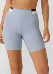 [Lorna Jane] Transform Booty Rib Bike Shorts in Blue, Size - Large L Glacia Blue