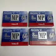 New Factory Sealed (4) Sony Video 8 Cassette P6-60MP(C1)