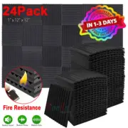 24PACK Acoustic Foam Panels Soundproofing Wall Panels Sound Absorbing 1"X12"X12"
