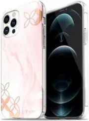 Vena Melange Marble Case For Apple iPhone 12 Mini 5.4" Stylish Bumper Pink