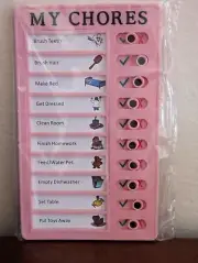 Kids Checklist Board Chore Chart Plan with Card My Chore, Pink