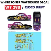 WT298 White Toner Waterslide Decals CUSCO DRIFT For Custom 1:64 Diecast