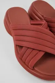 Spiro Red Textile Cross-strap Sandal for Women