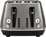 DeLonghi Distinta Perla 4 Slice Toaster Titan