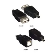 USB 2.0 Mini 4 Pin Male to Type A B Female Adapter Converter Camera Phone PC MAC
