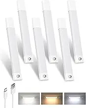 EZVALO Under Cabinet Lighting, 50 LED Rechargeable Under Cabinet Lights Wireless, 3 Color Temps 11.8in Motion Sensor Light Indoor, Dimmer Closet Lights for Pantry, Kitchen, Bedroom, Wardrobe (6 Pcs)